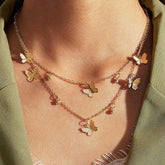 Beautiful Butterfly Necklaces: White Shell, Candy, Pearl, Diamond, & Pendant